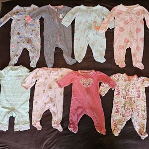 Lot Of 20 Baby Girl Clothing Carters Cloud Island 0-3 Months Button Zip